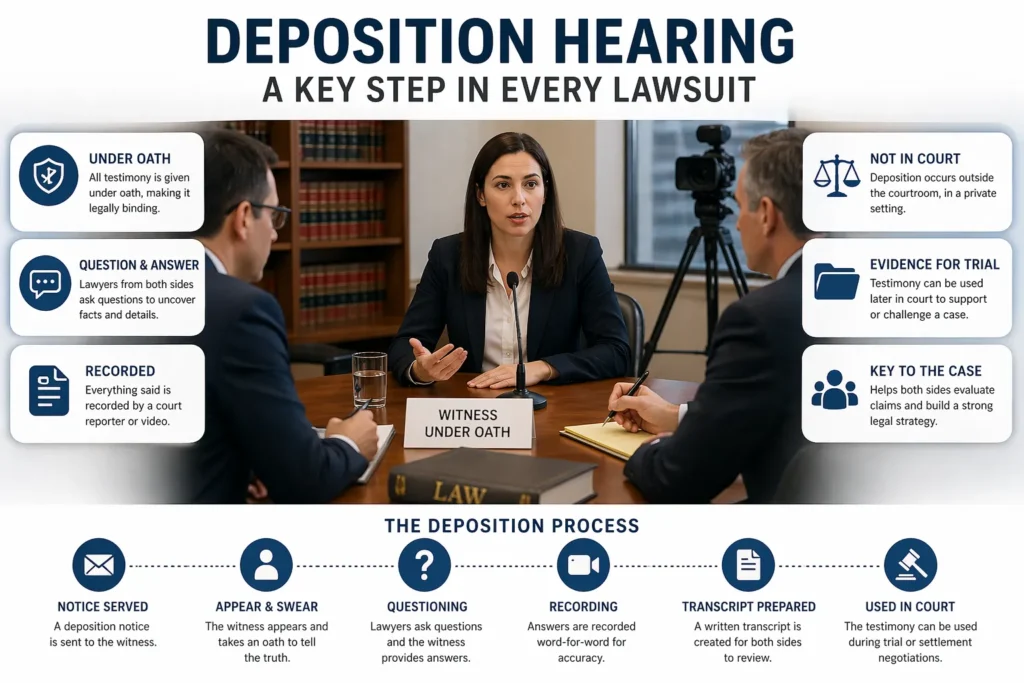 deposition hearing in personal injury cases