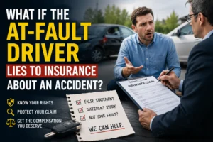 At-fault driver giving a false statement to an insurance adjuster after a car accident